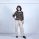 Kudos Floral Chiffon Woman Blouse Coffee B-013 Large