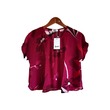 Kudos Floral Chiffon Woman Blouse Magenta Pink B-007 Large