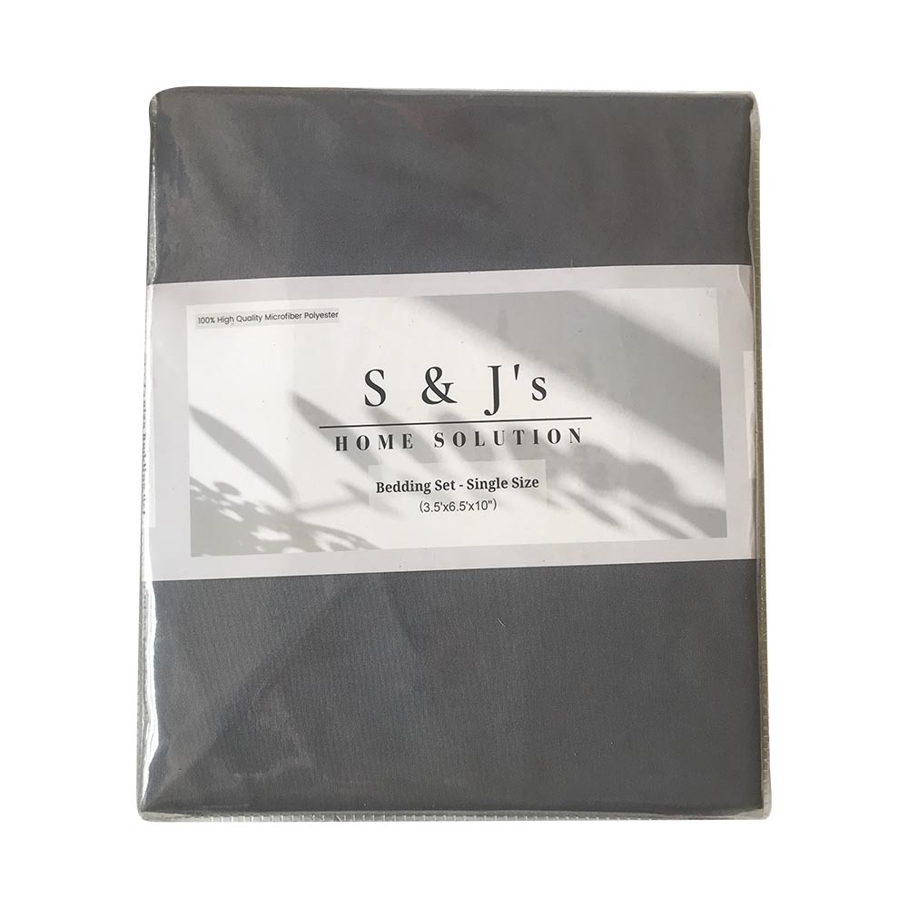 S&J Single Bed Sheet Dark Grey SJ-02-6