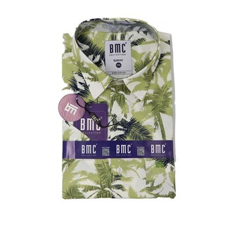 BMC Men Slimfit Shirt Short Sleeve 2320065  Dark Green Large