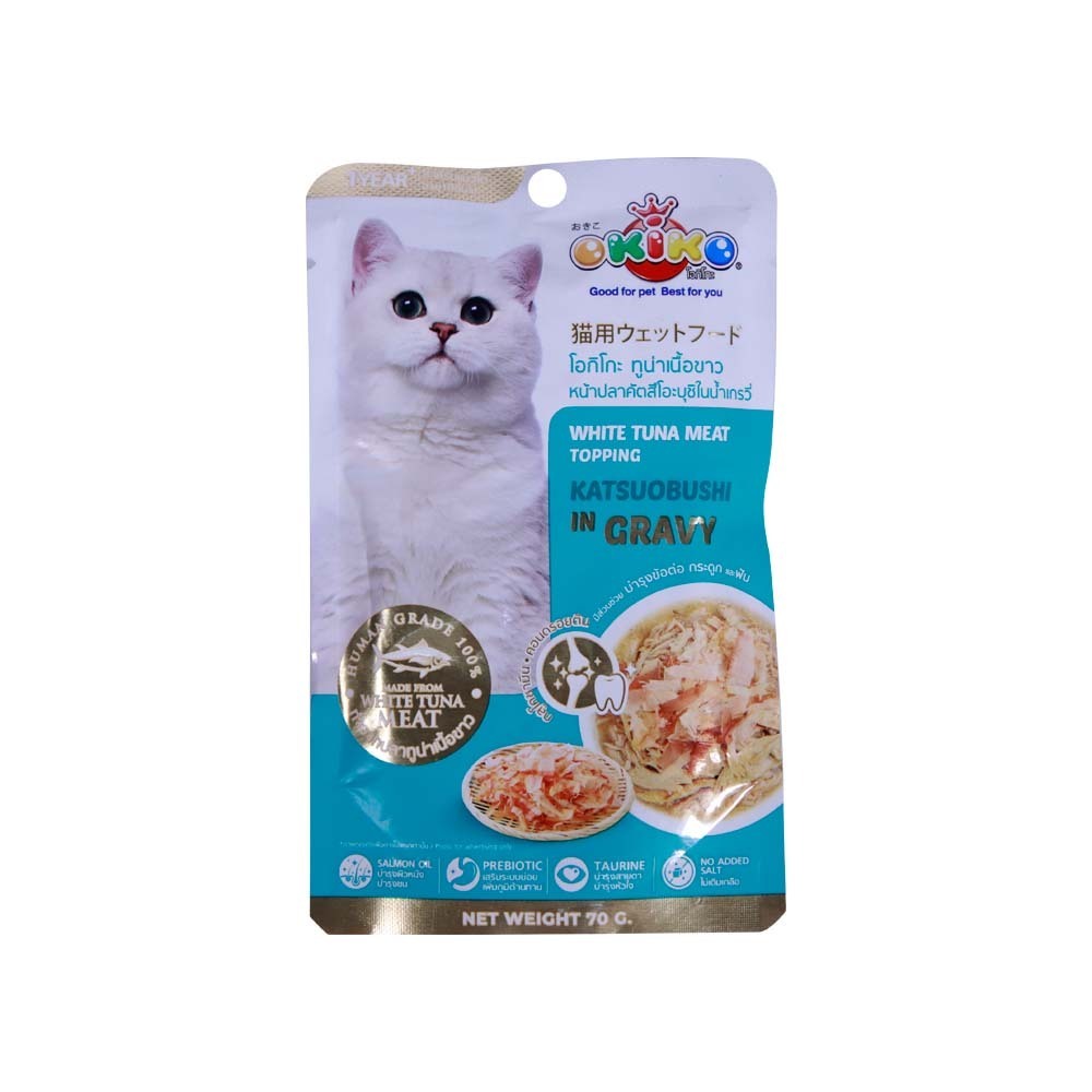 Okiko Wet Food Tuna with Katsuobushi In Gravy 70G