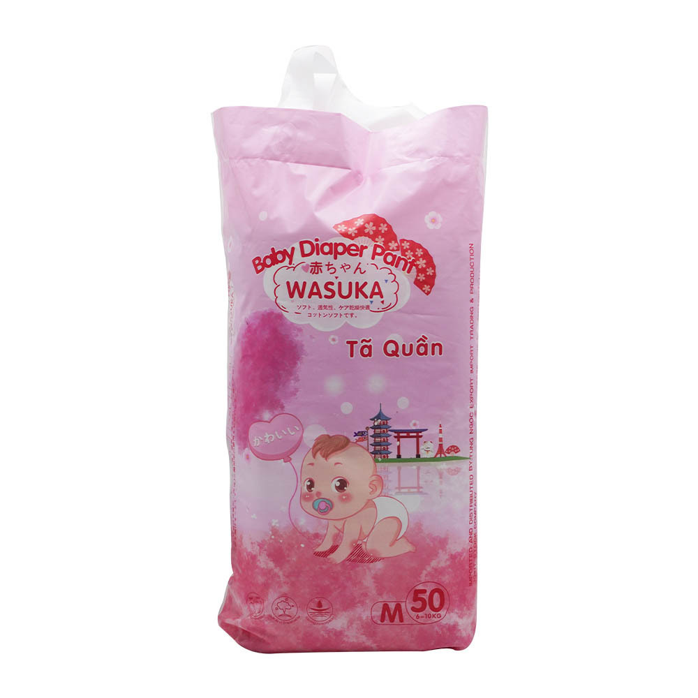 Wasuka Baby Diaper Pant 50PCS - M Size (6-10KG)