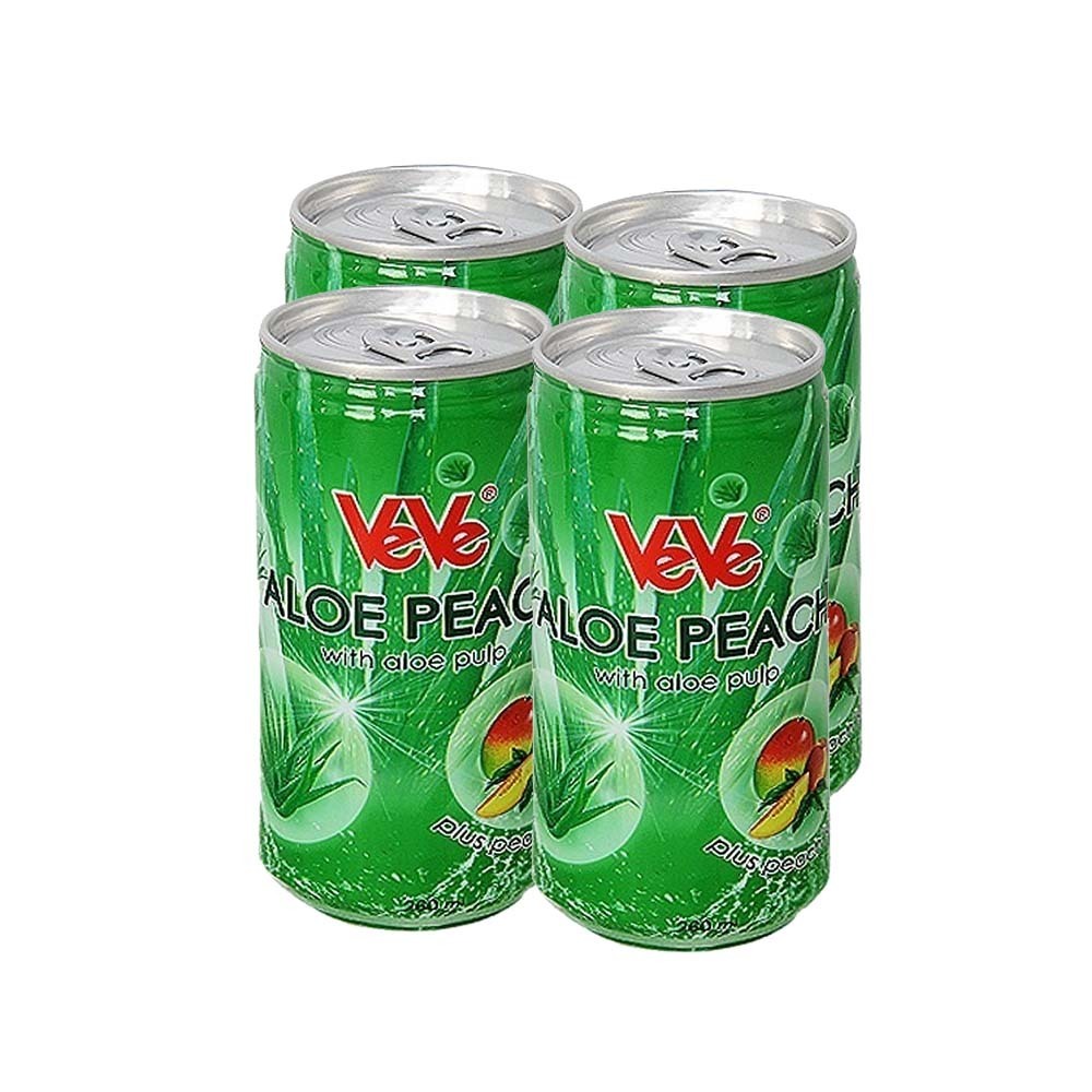 Ve Ve Aloe Peach Fruit Juice With Alove Pulp 260MLx4PCS