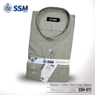 Madarin Collar Shirt Long Sleeve SSM-O-M-L-060 (Orchid Blue) Large