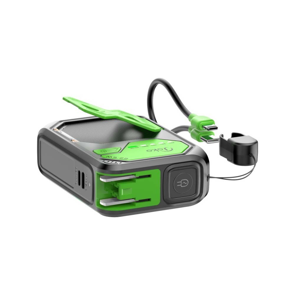 Konfulon J-42 (10000mAh Fast Charging 22.5W Built-in Cable/Wireless Power Bank) Green