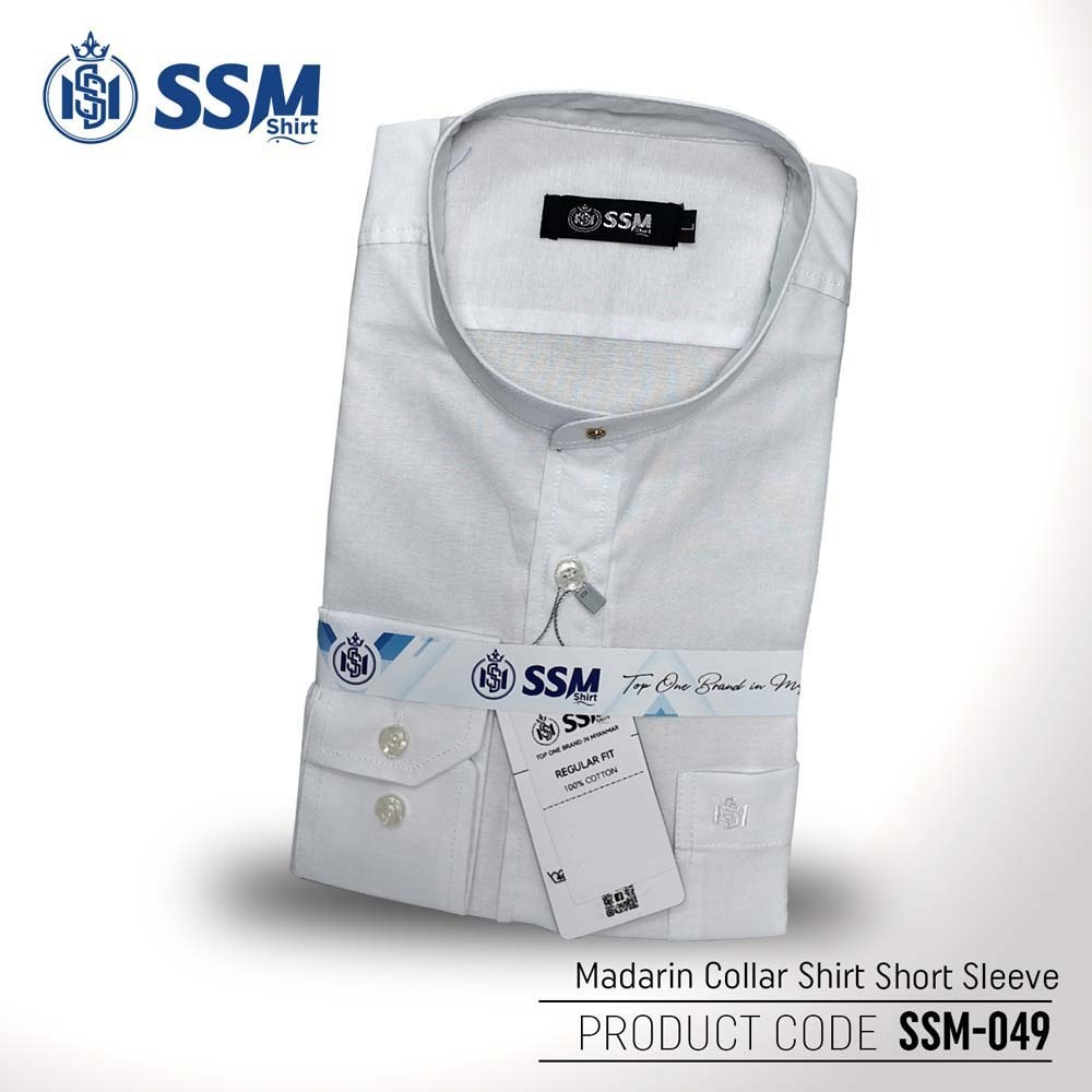 Madarin Collar Shirt Short Sleeve XL (Cotton White) SSM-O-M-S-049