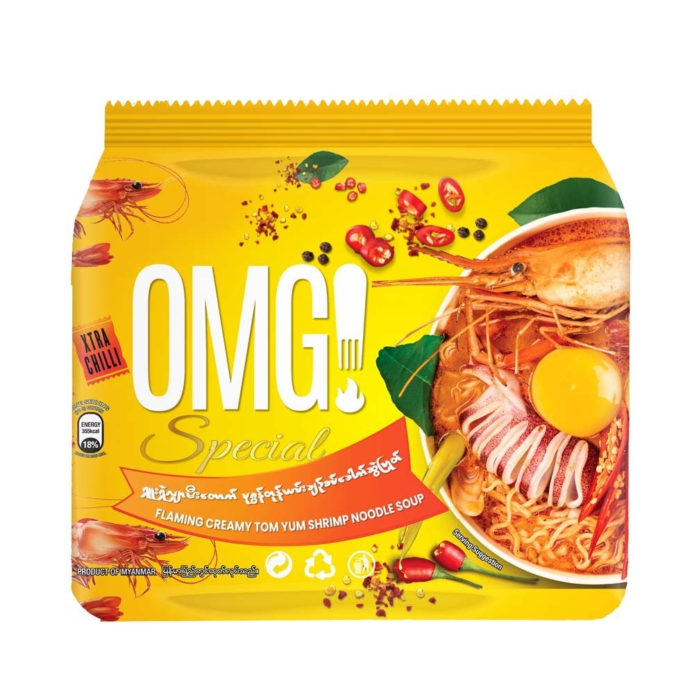 Mamee Omg Creamy Tomyum Shrimp Noodle Soup 70Gx5PCS