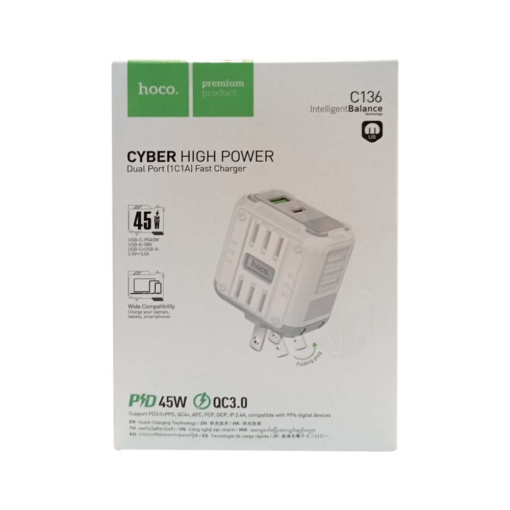 Hoco Dual Port Fast Charger C136