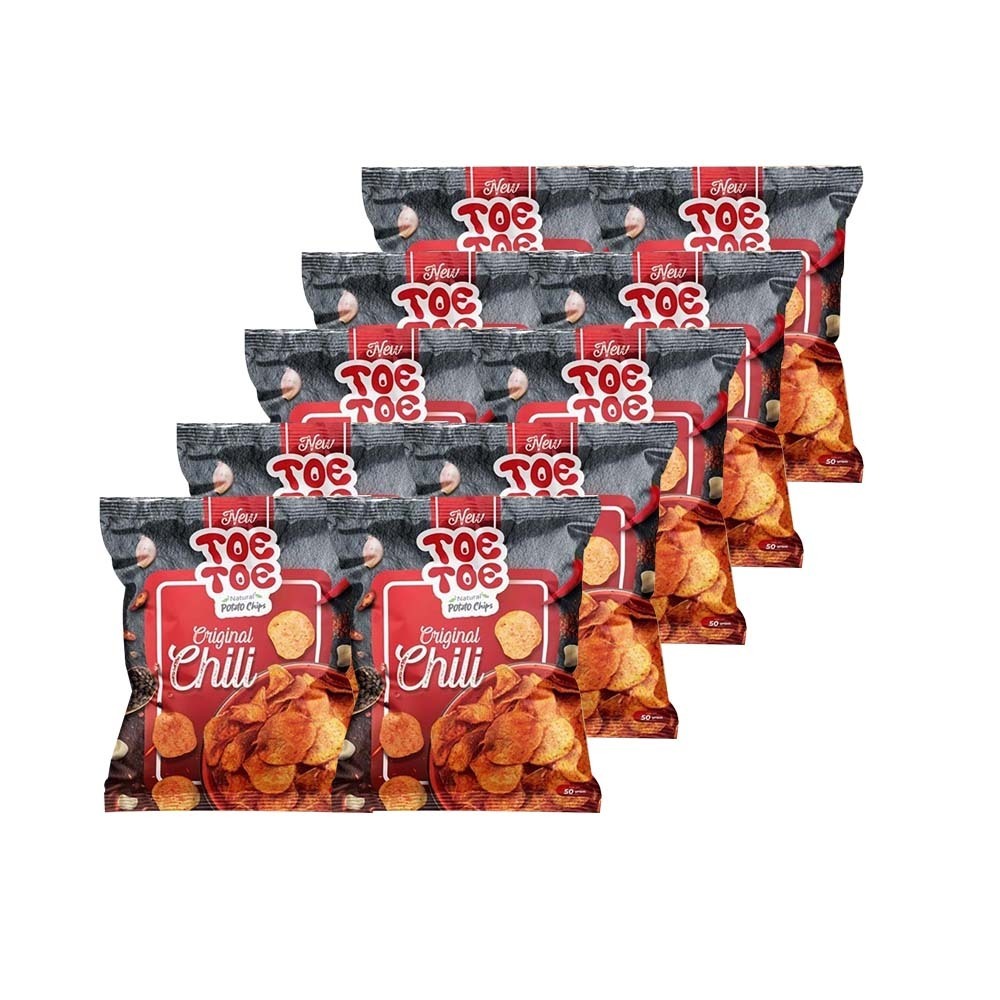 Toe Toe Potato Chips Original Chili Flavored Red (10PCS x 50G)
