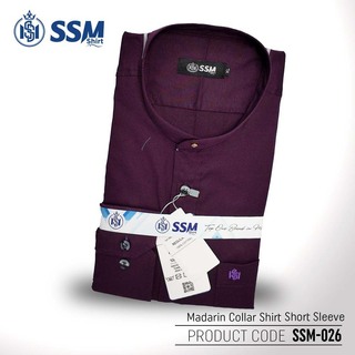 Madarin Collar Shirt Short Sleeve Over Size (Light Gray) SSM-O-M-S-006