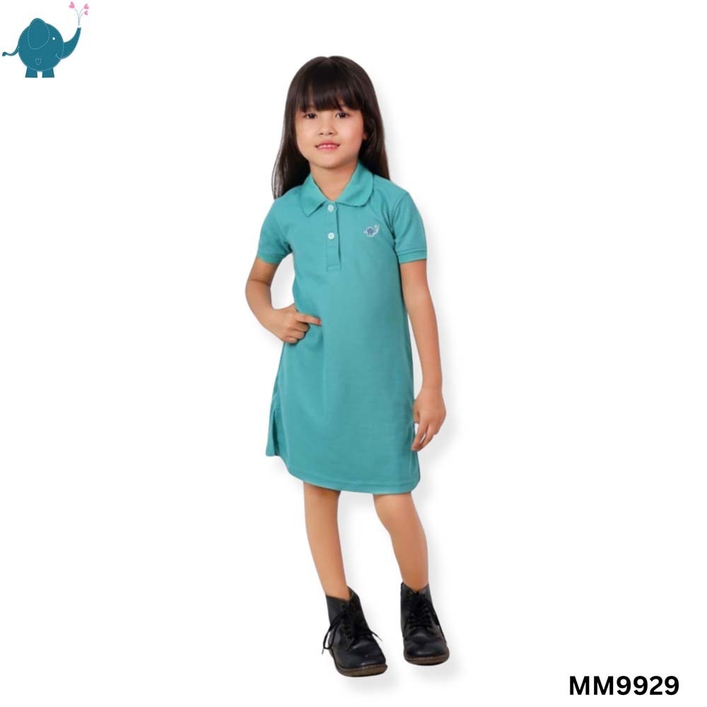 Max & Mia Kids Girl Polo Dress MM9929 Green Medium