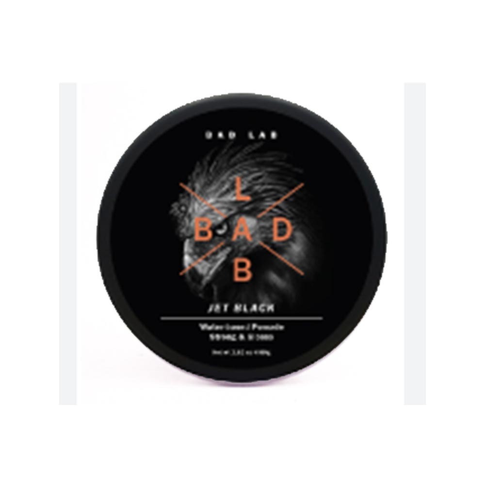 Bad Lab Jet Black Water-based Pomade Strong & Glossy Hair Styling Cream 80G