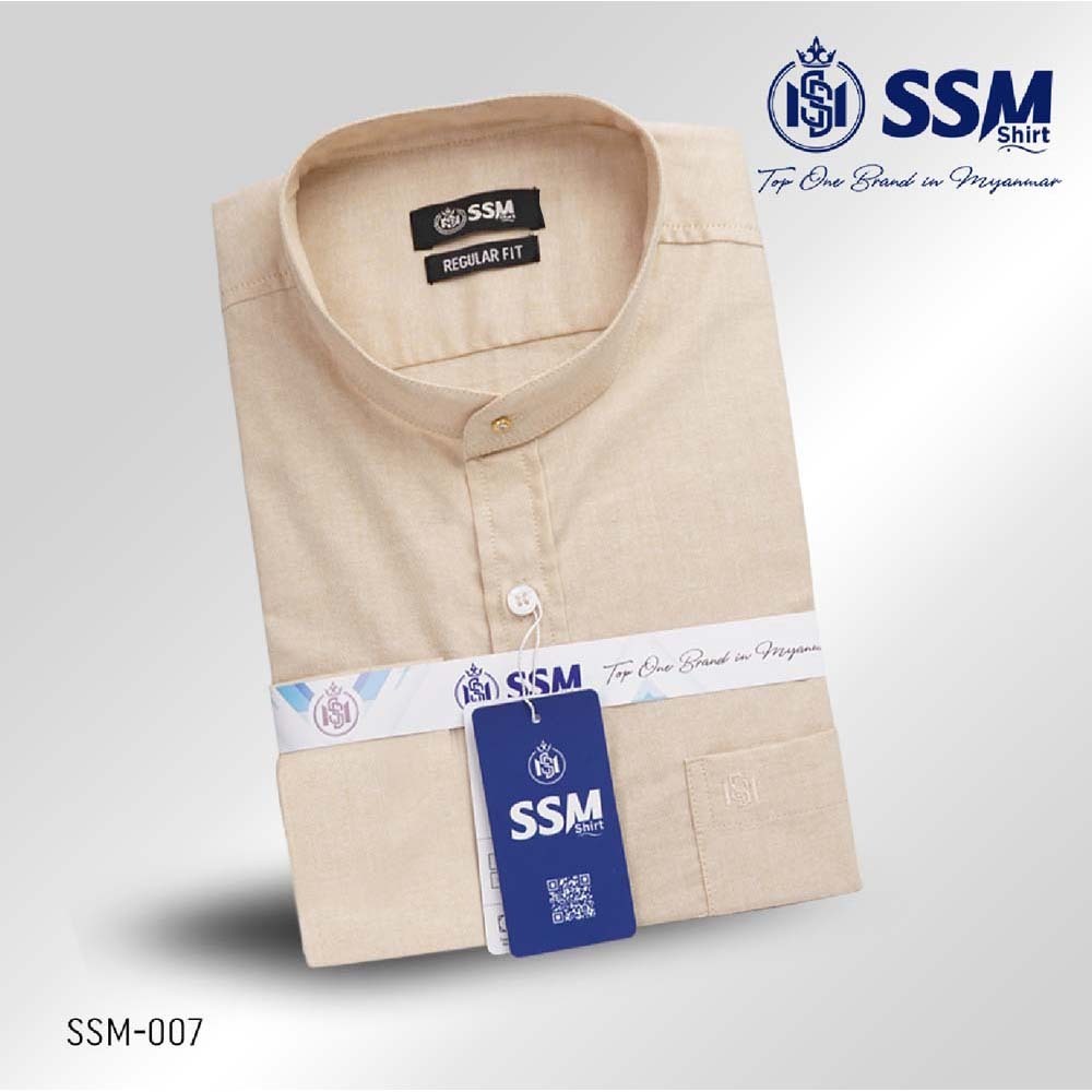 Madarin Collar Shirt Short Sleeve XL (Muddy Yellow) SSM-O-P-S-007