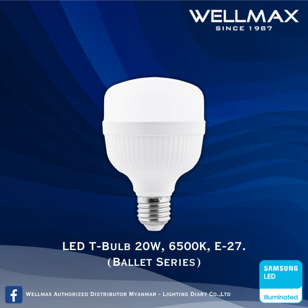Wellmax Ballet Series LED T Bulb E27 6500K 20W L-BL-0600