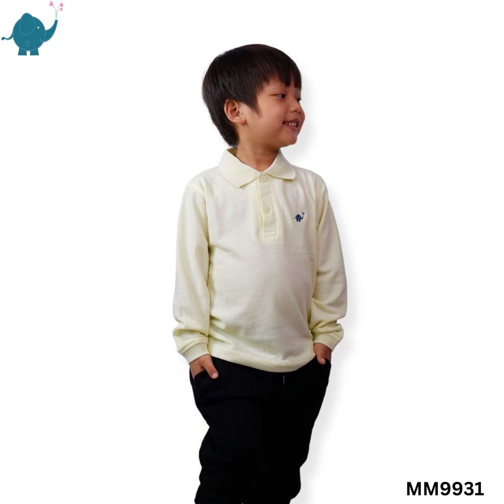 Max & Mia Boy Long-Sleeve Polo Shirt MM9931 Yellow Large