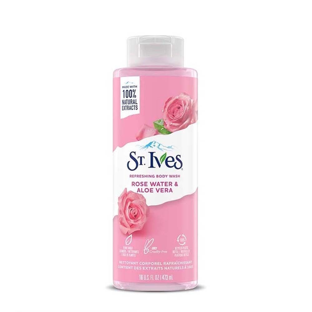 St. Ives Rose Water & Aloe Vera Exfoliating Body Wash 473ML 