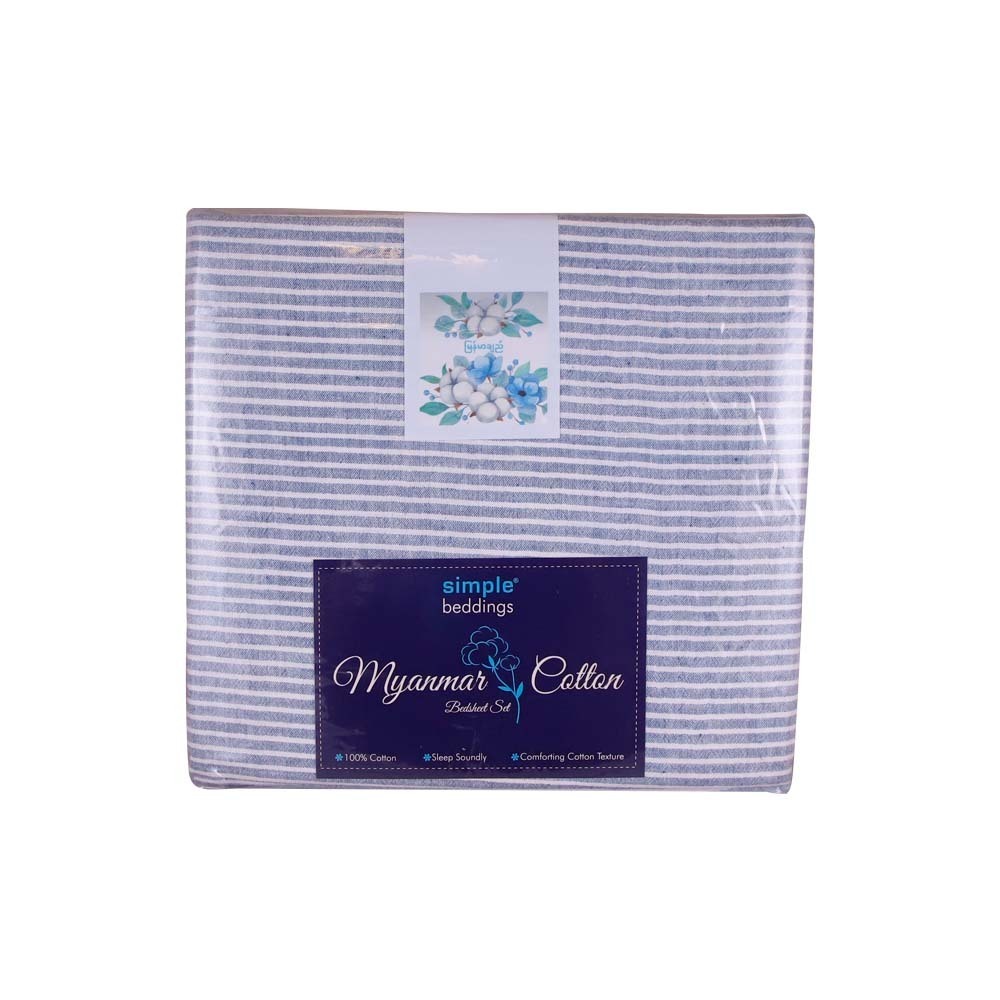 Simple Bed Sheet Stripe 3PCS S 3.5X6.5ftx9in
