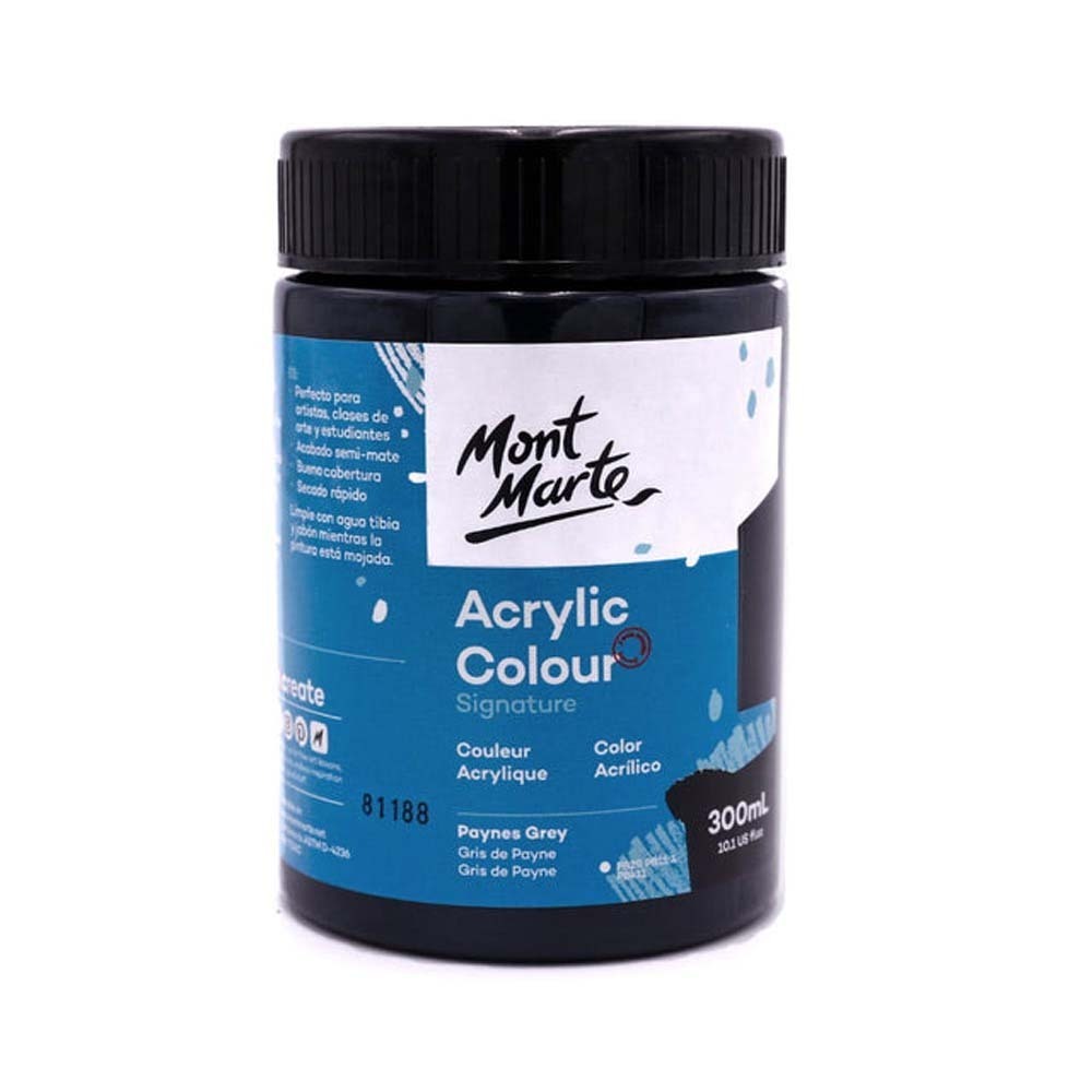 Mont Marte Acrylic Colour Paint Signature 300ML Paynes Grey
