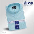 Madarin Collar Shirt Short Sleeve Over (Cyan Blue) SSM-O-P-S-027