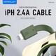 Konfulon A42Q (10000mAh Fast Charging 22.5W Built-in Cable Power Bank) + Lightning Cable Green
