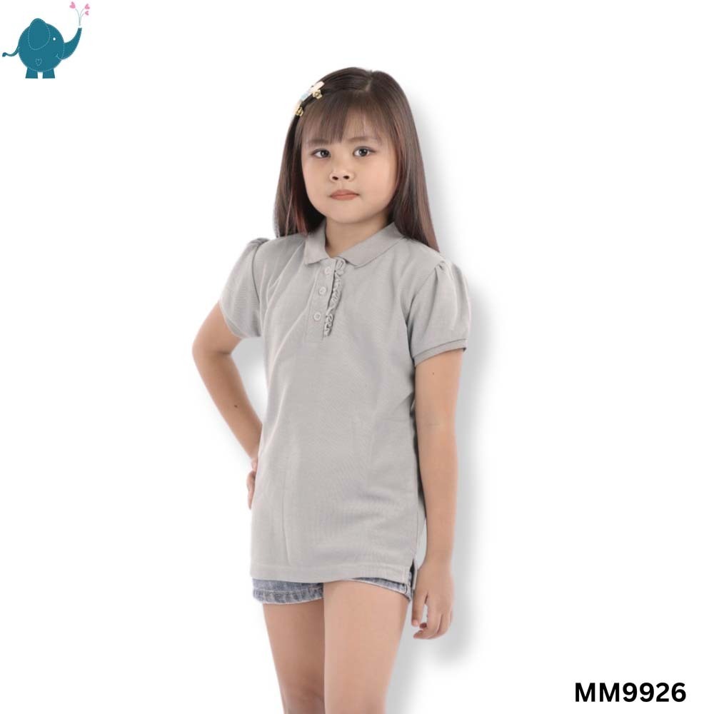 Max & Mia Girl Short-Sleeve Polo Top MM9926 Gray XL