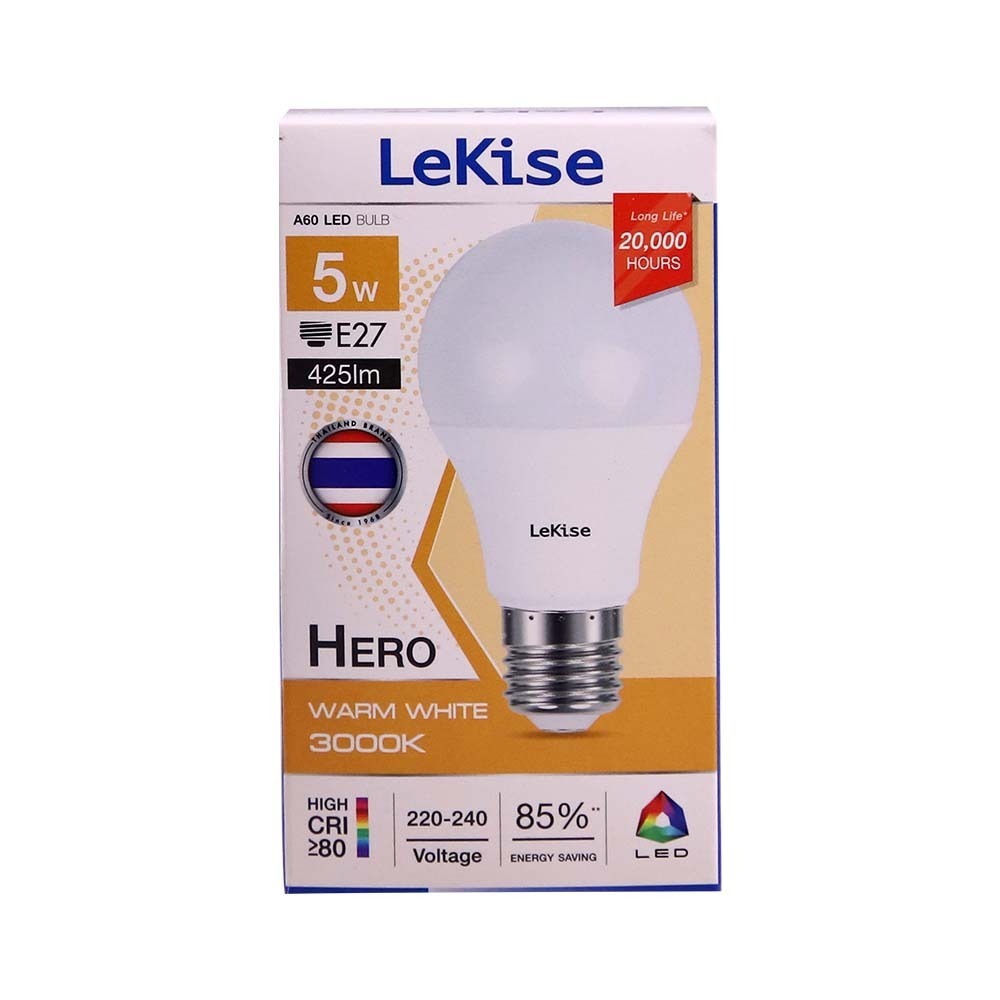 Lekise Hero Led Warm White Bulb 5W E27 A60