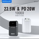 Konfulon A53Q (10000mAh Fast Charging 22.5W Built-in Cable Power Bank) Black