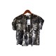 Kudos Floral Chiffon Woman Blouse Black B-007 Small