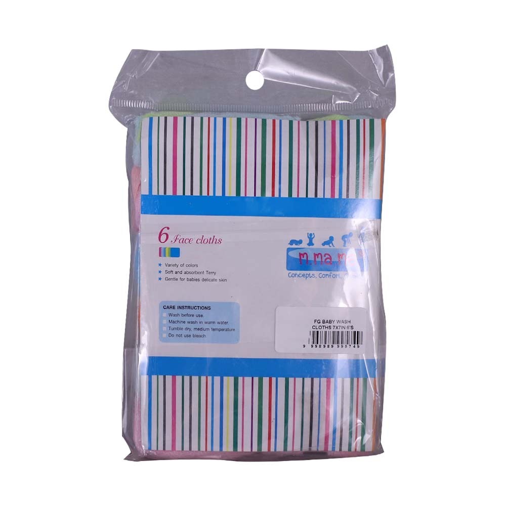 FG Baby Wash Cloths 7x7in 6PCS
