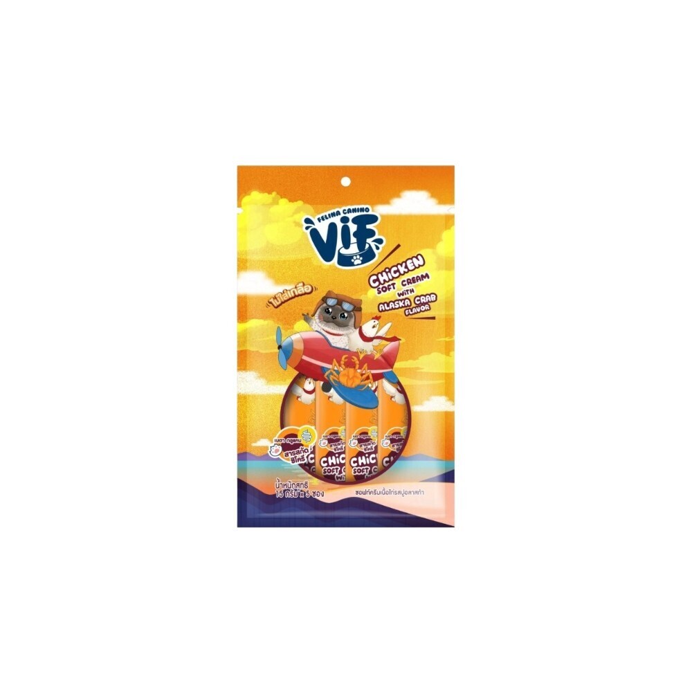 Felina Canino Vif Soft Cream Stick Chicken with Alaska Crab 75G (15Gx5PCS)