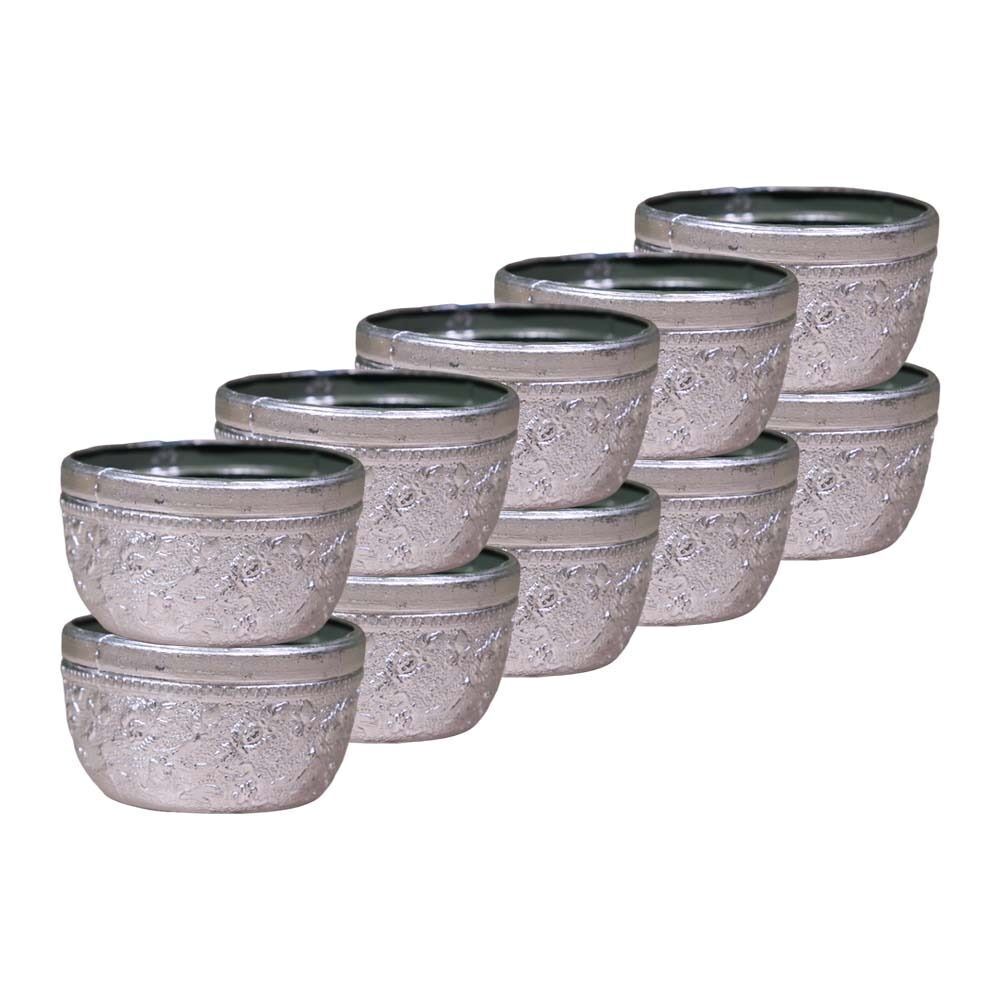 Uncle Gyi Traditional Silver Water Bowls Large 10PCS