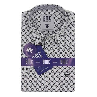 BMC Slimfit Shirts Short Sleeve 2330061 Gray Large