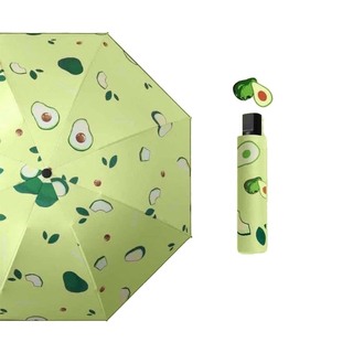 Automatic 3 Fold Fruit Printed Umbrella Pink