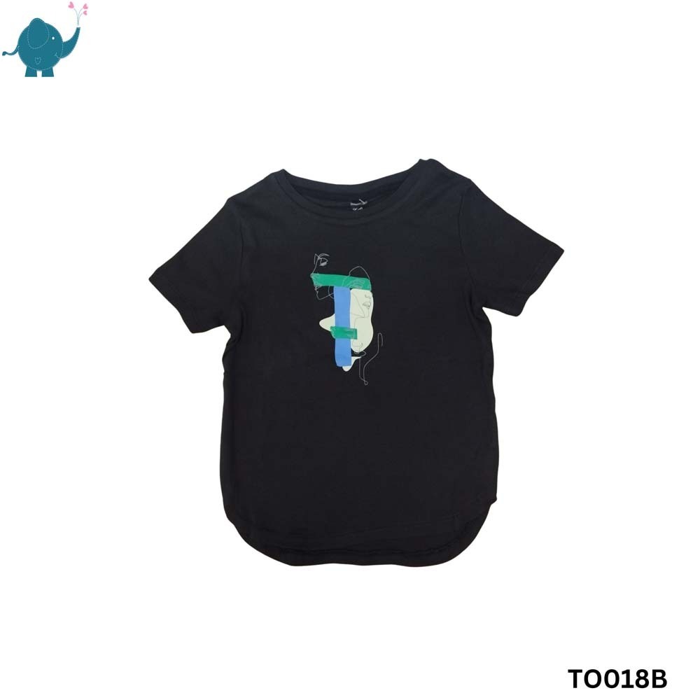 Max & Mia Unisex Printed T-Shirt TO018B Black (7-8 Years)