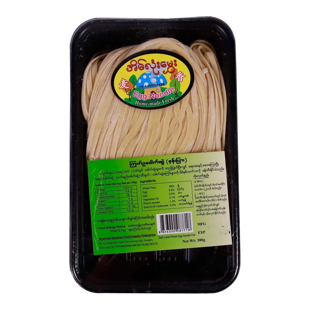 Eain Lone Hmwe Egg Noodle Flat 300G