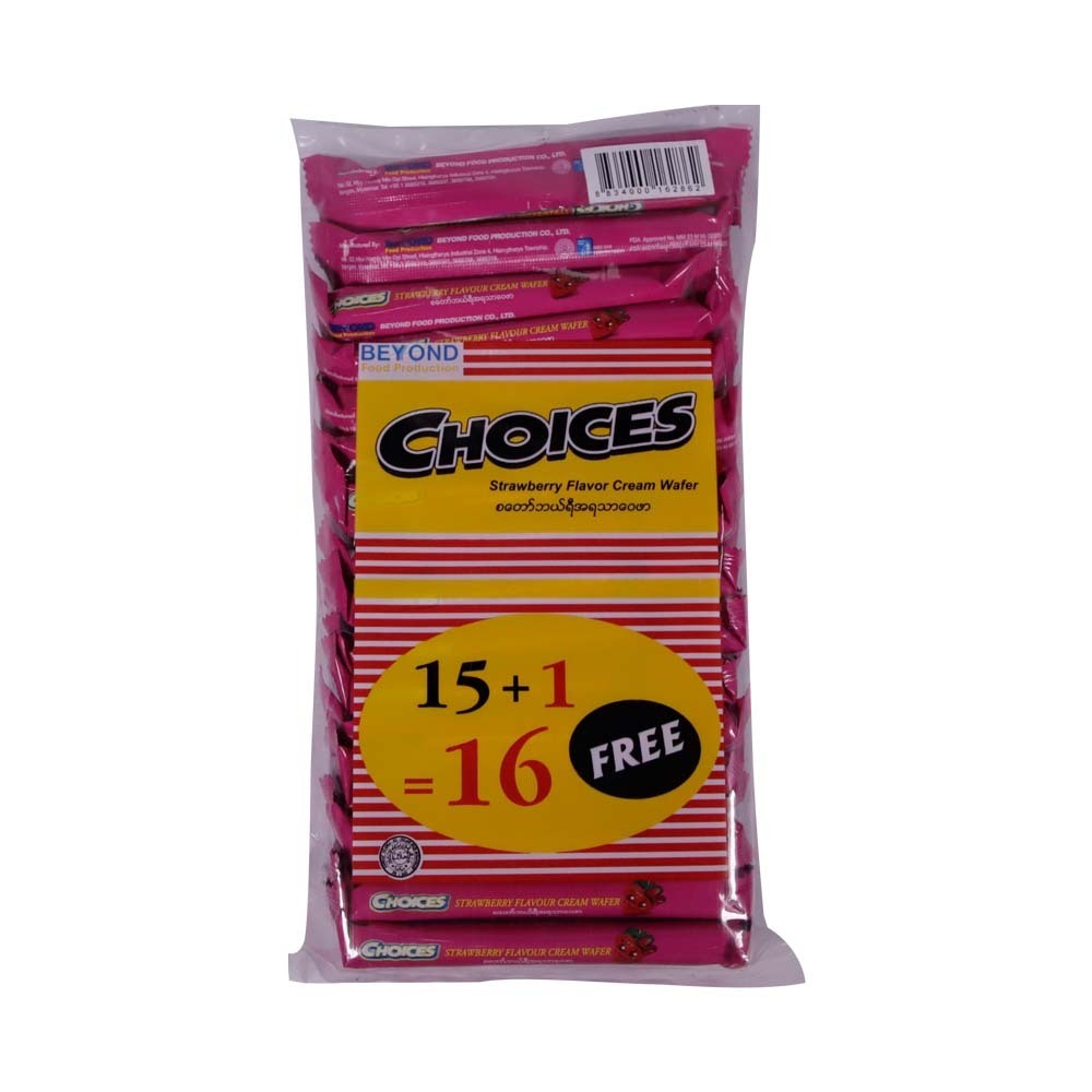 Choices Cream Wafer Strawberry 120G