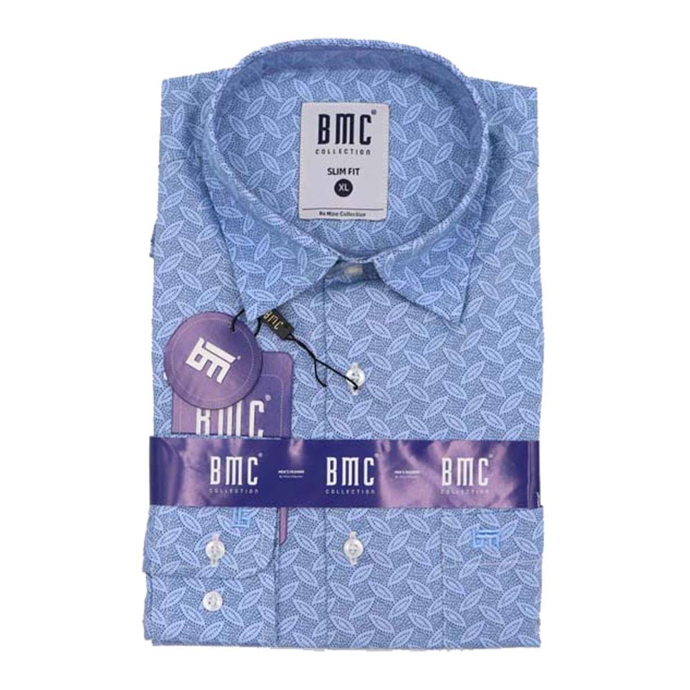 BMC Slimfit Shirts Long Sleeve 1330057 (Design-3) Large