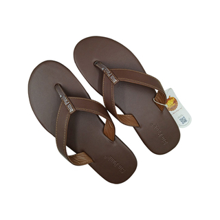 Sin Pauk Men Leather Slipper SPM-022-A Brown (No-44)