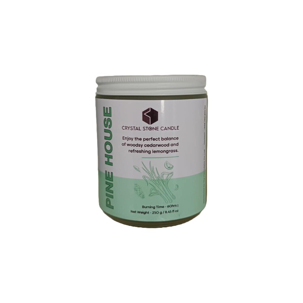 Crystal Stone Pine House Candle 250G (Jumbo)