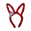 Uncle Gyi LED Light-Up Plush Rabbit Ears Headband Red 10PCS