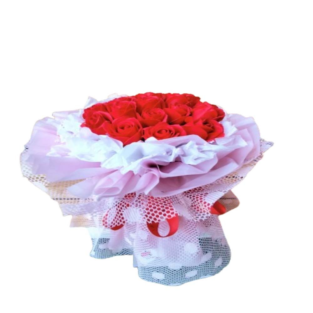Floral District Red Artificial Rose Bouquet