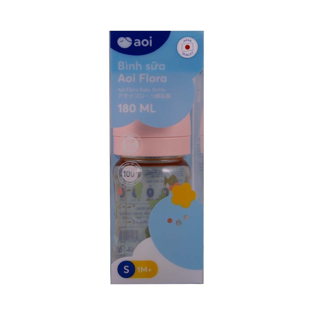Inochi Aoi Feeding Bottle Wide Neck Flora 180ML