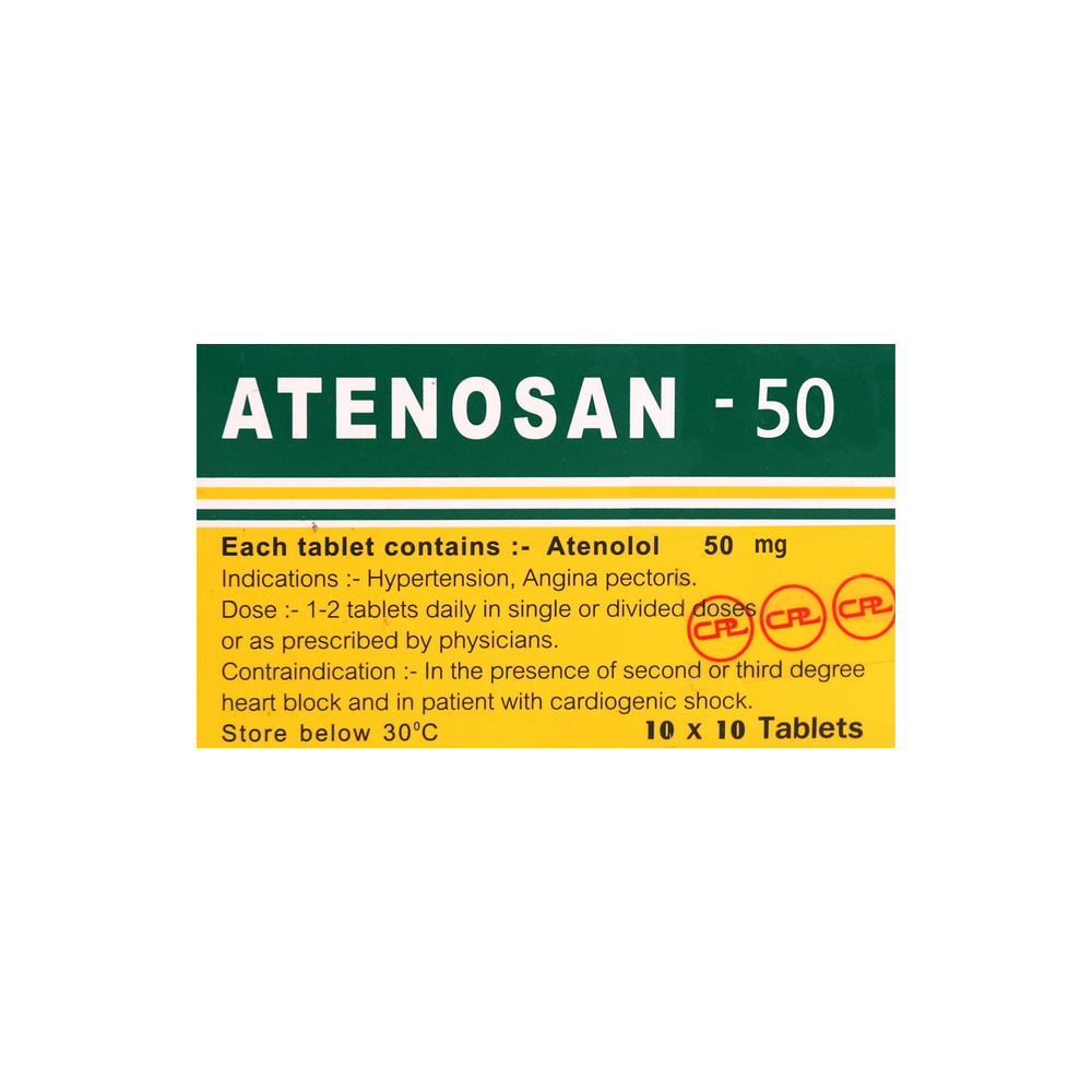 Atenosan - 50 Atenolol 10Tablets x10
