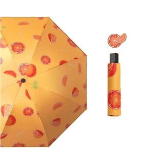 Automatic 3 Fold Fruit Printed Umbrella Pink