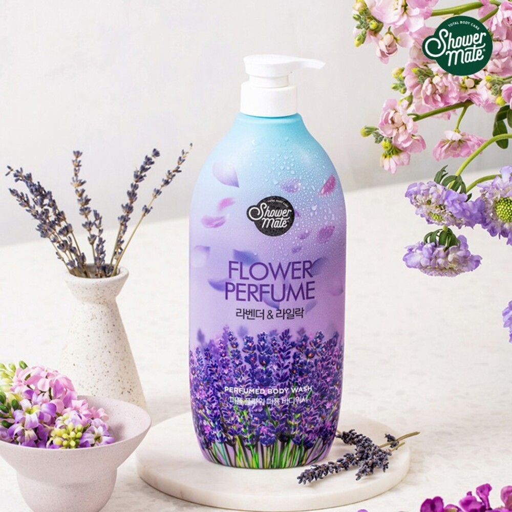 Shower Mate Flower Perfumed Lavender & Lilac Body Wash 900G (Purple)