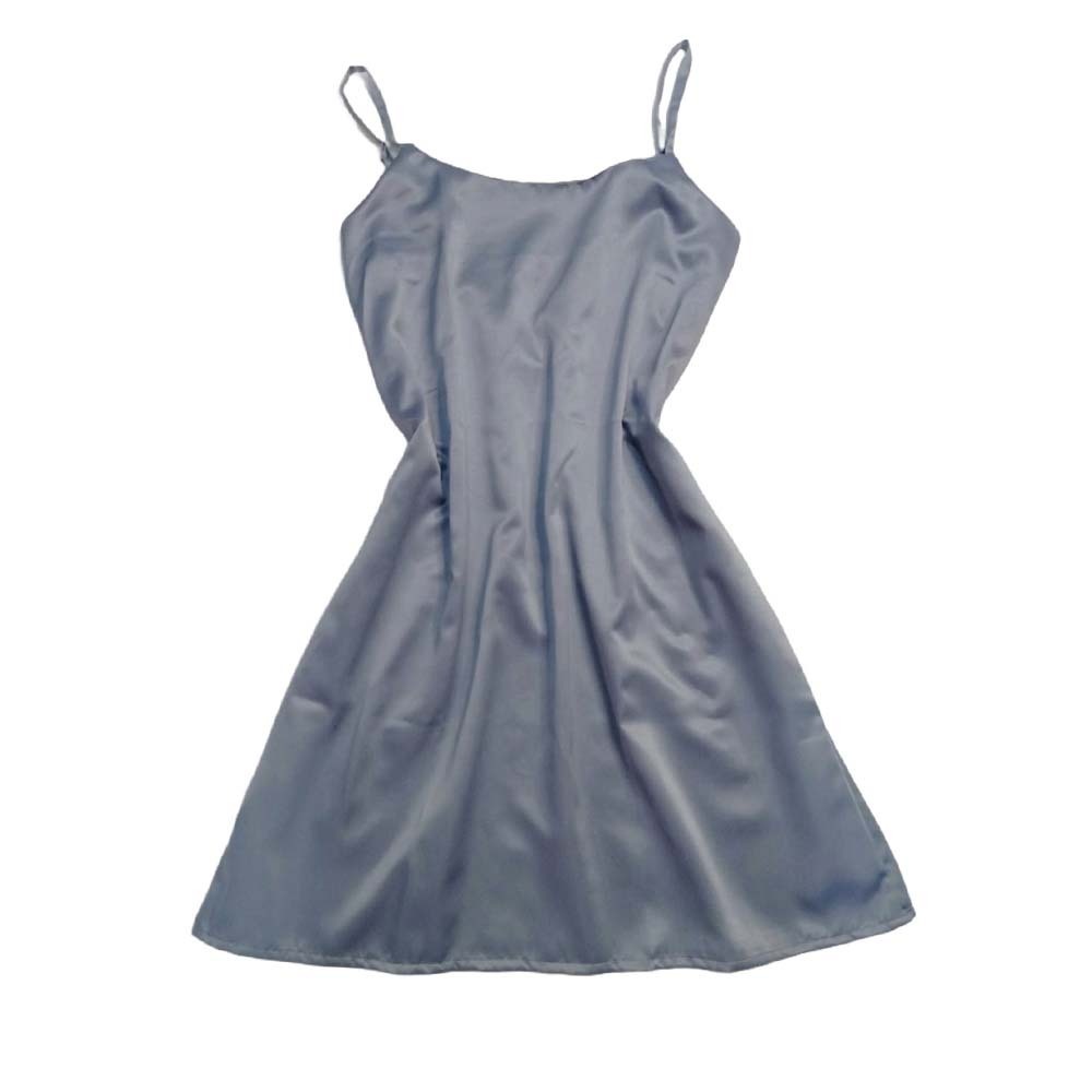 Bambi Lady Silk Night Dress Gray AA0025 Small