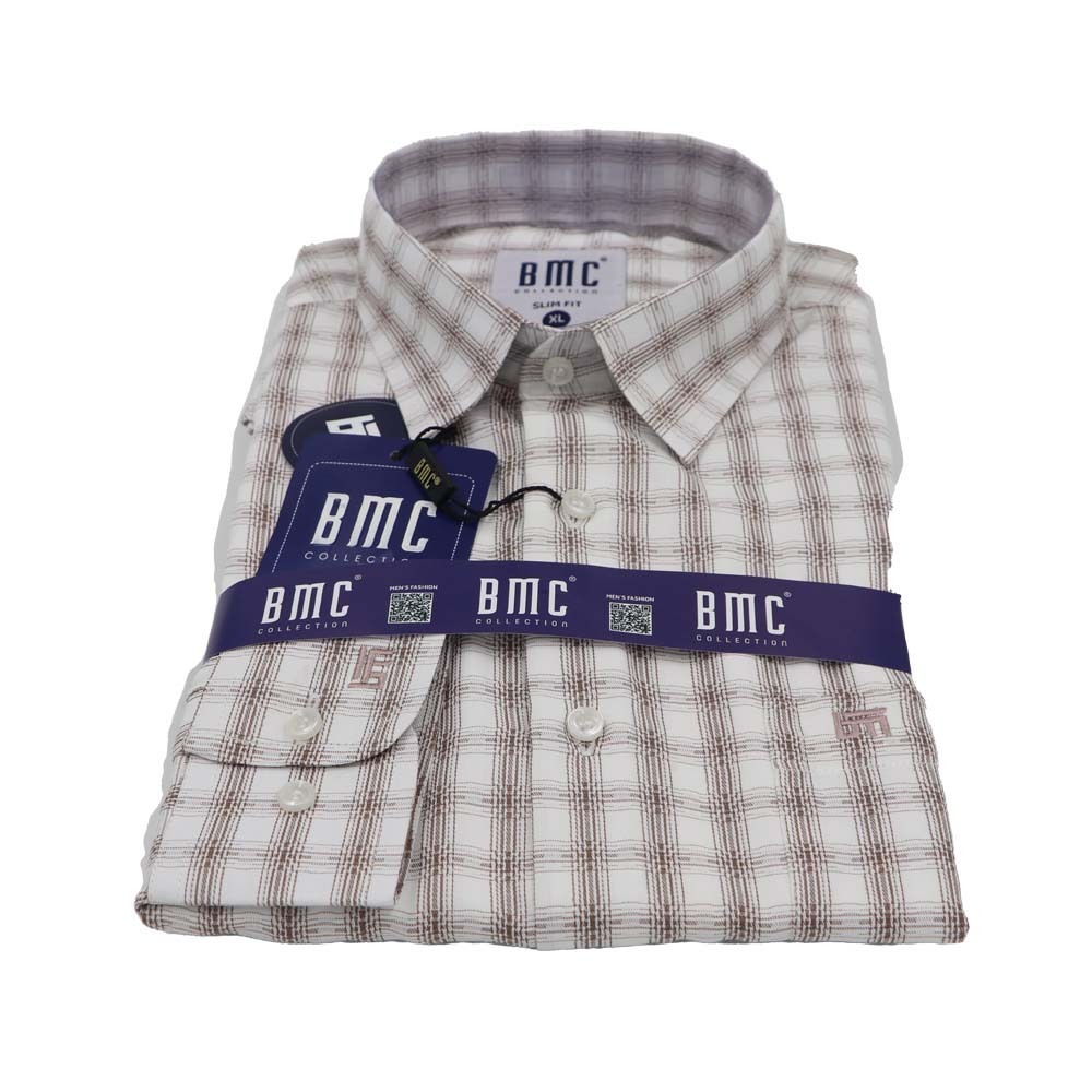 BMC Men Slimfit Shirt Long Sleeve 1330077 Brown Large