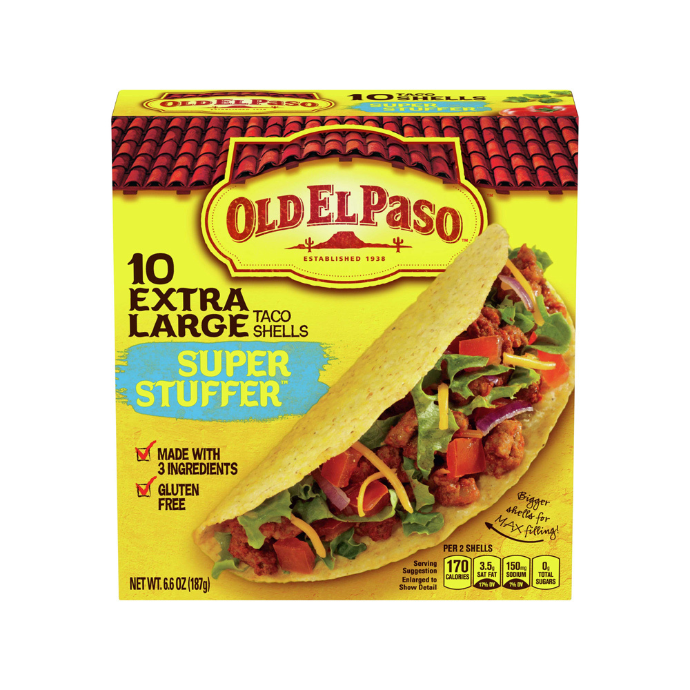 Old El Paso 10 Taco Shells Super Stuffer 187G