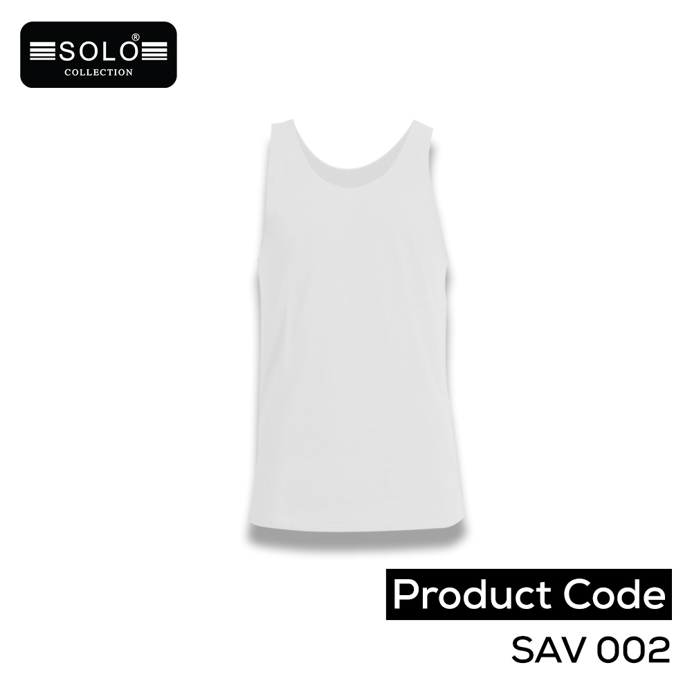 SOLO COLLLECTION Men Plain Vest SAV 002 White XL