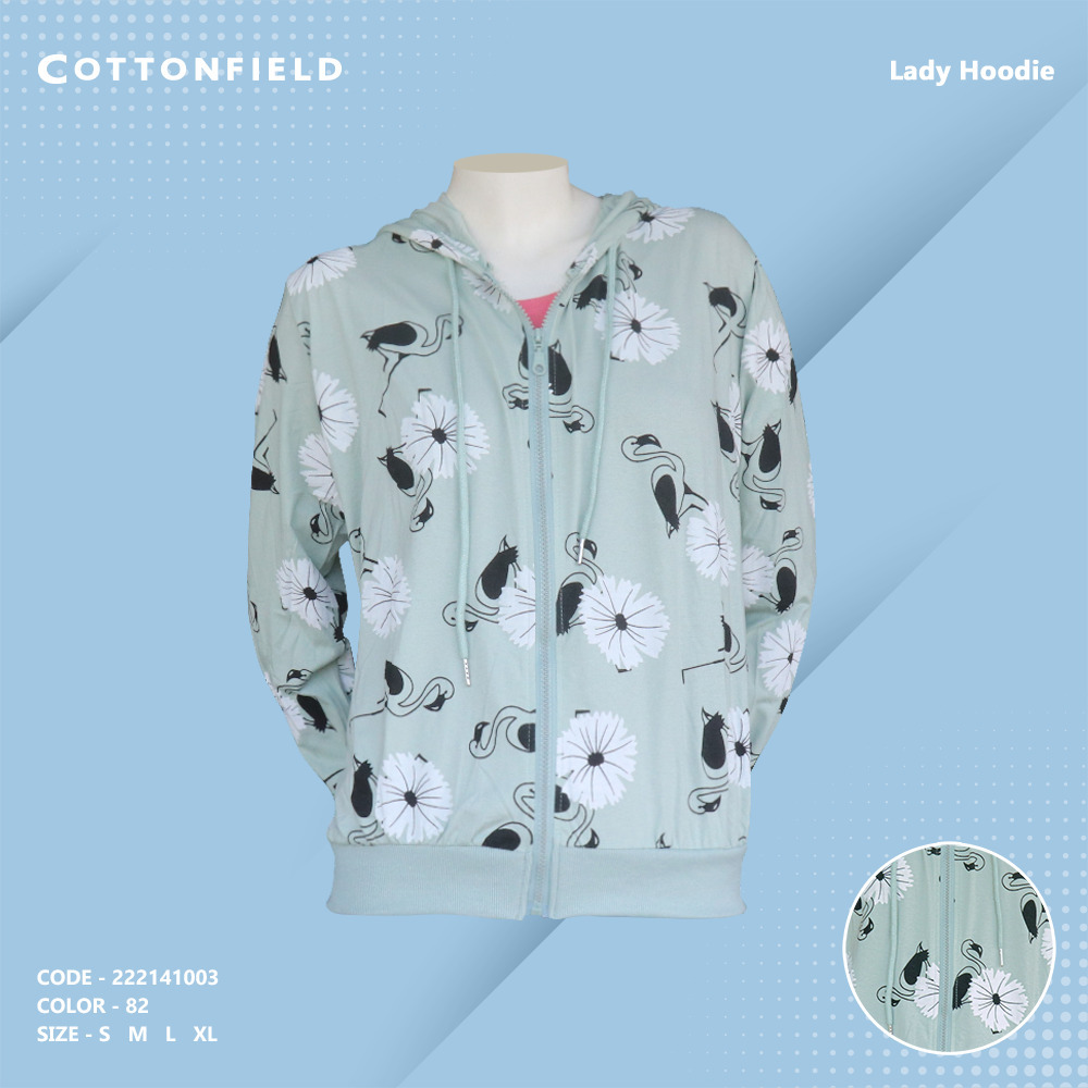 Cottonfield Women Hoodie with zip C82 (Small)